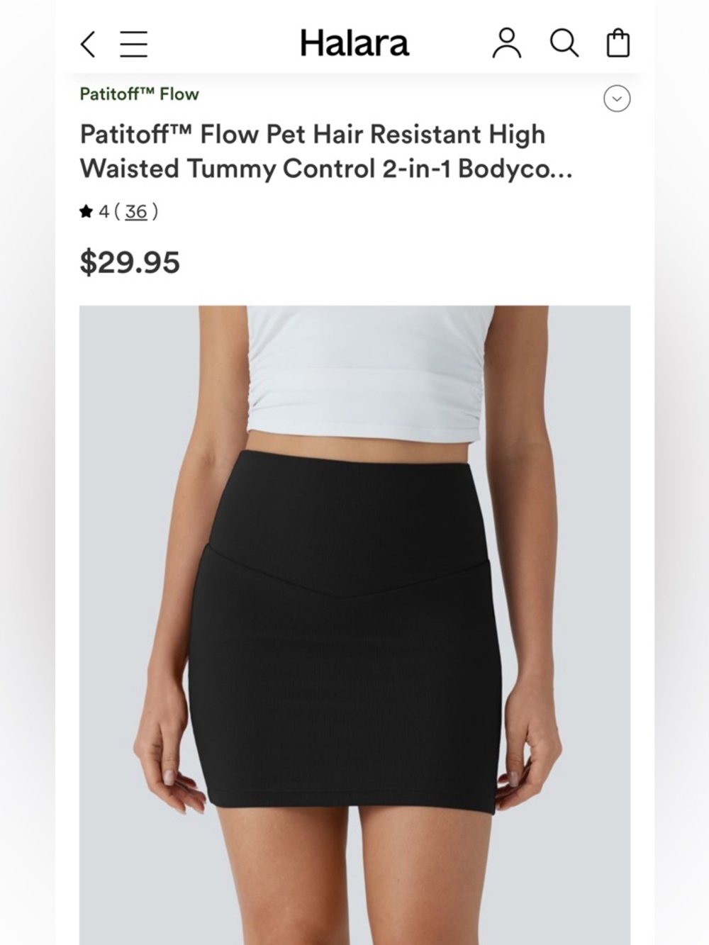 HALARA Black Stretch Pencil Skirt with Built in Underwear